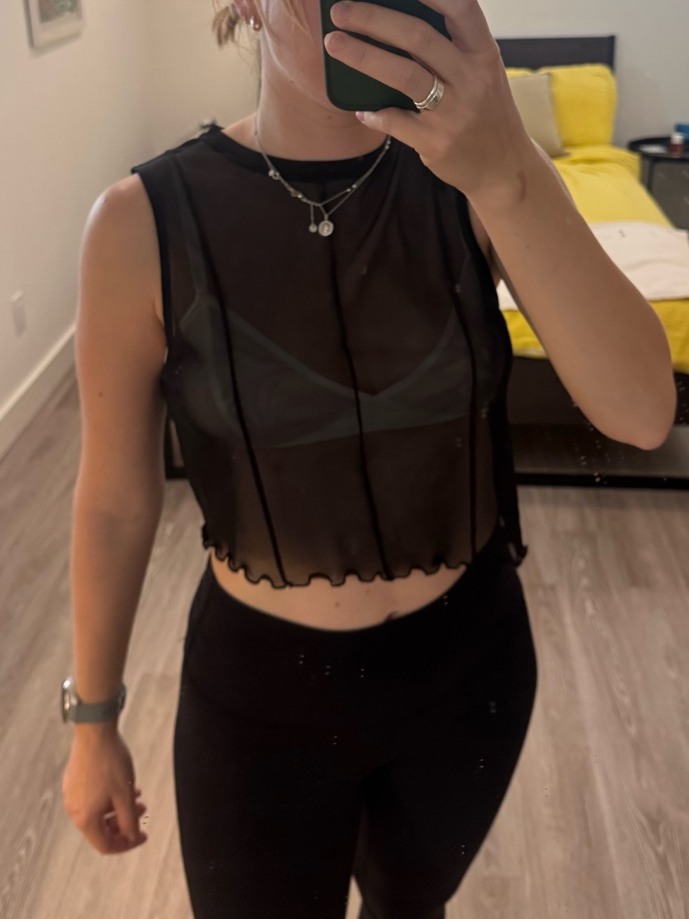 ASOS Sheer Black Sleeveless Crop Top